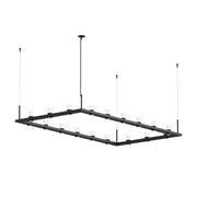 Sonneman 20QWR48 Intervals 18-lt 104" LED Linear Beam Pendant Satin Black Etched Cylinder Uplight Trim