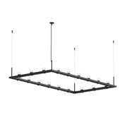Sonneman 20QWR48 Intervals 18-lt 104" LED Linear Beam Pendant Satin Black Clear w/Cone Uplight Trim