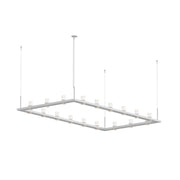 Sonneman 20QWR48 Intervals 18-lt 104" LED Linear Beam Pendant Satin White Clear w/Cone Uplight Trim