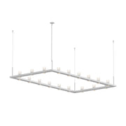 Sonneman 20QWR48 Intervals 18-lt 104" LED Linear Beam Pendant Satin White Etched Cylinder Uplight Trim
