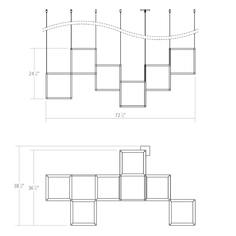 Sonneman 24Z0002 Cubix 6-lt 73" LED Pendant