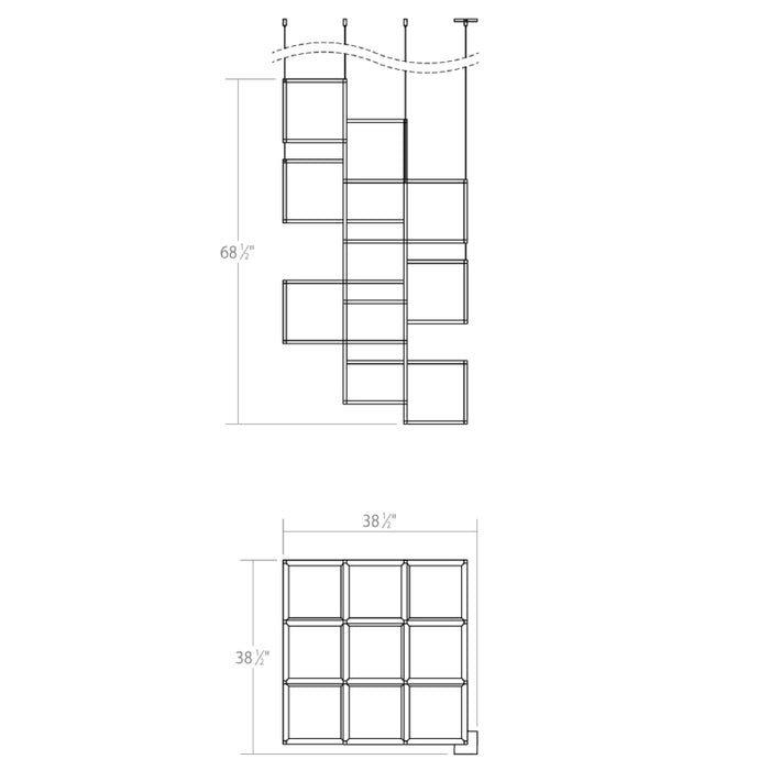 Sonneman 24Z0004 Cubix 9-lt 37" Vertical LED Pendant