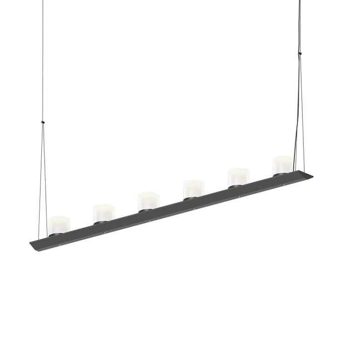 Sonneman 2858-LW Votives 12-lt 48" LED Bar Pendant with Large Clear Etched Glass