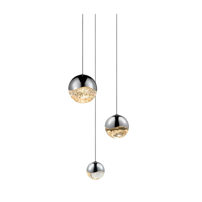 Sonneman 2914 Grapes 3-lt 8" LED Chandelier - Polished Chrome