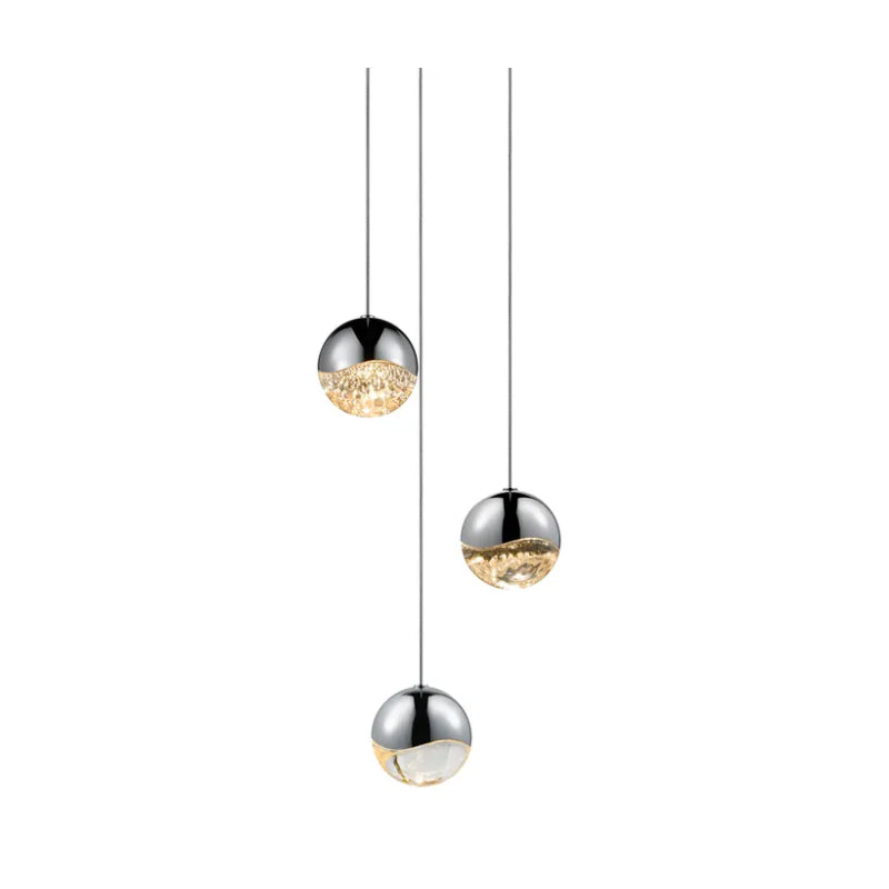 Sonneman 2914 Grapes 3-lt 8" LED Pendant - Medium Polished Chrome