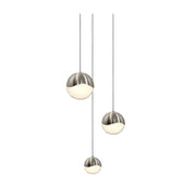 Sonneman 2914 Grapes 3-lt 8" LED Chandelier - Satin Nickel