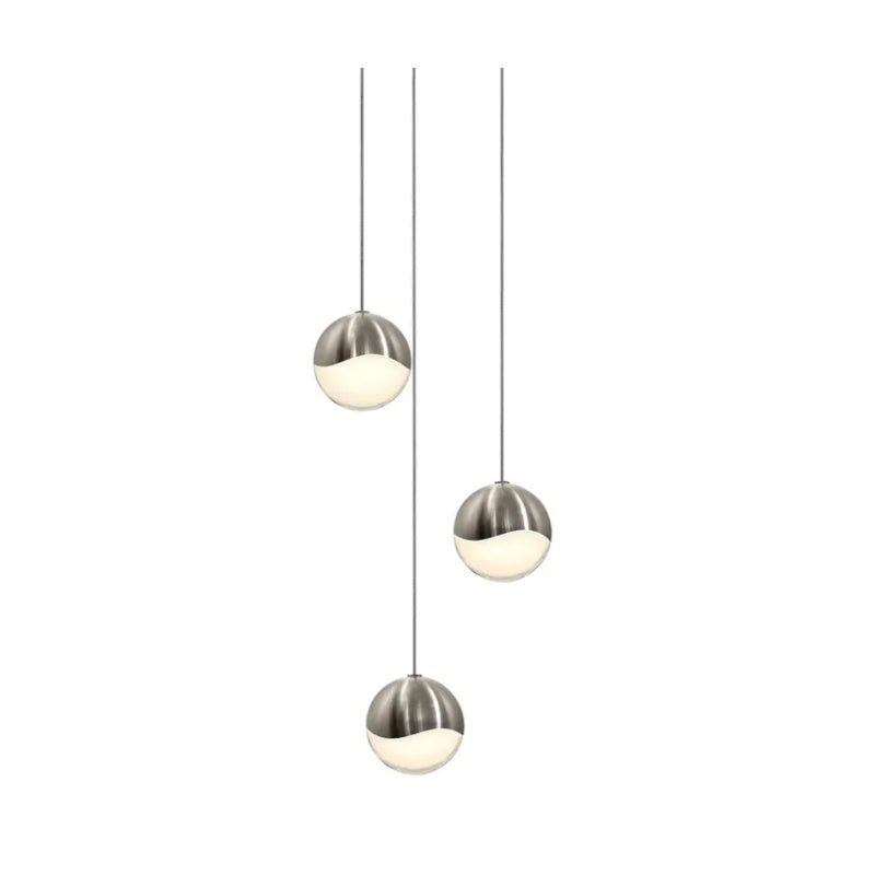 Sonneman 2914 Grapes 3-lt 8" LED Pendant - Medium Satin Nickel