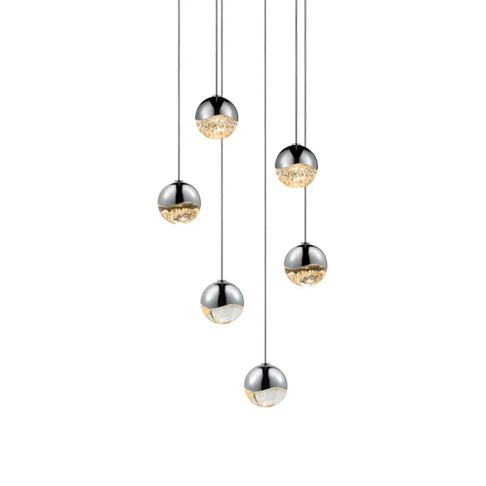 Sonneman 2915 Grapes 6-lt 11" LED Round Multipoint Pendant - Small