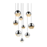 Sonneman 2916 Grapes 9-lt 14" LED Chandelier - Polished Chrome