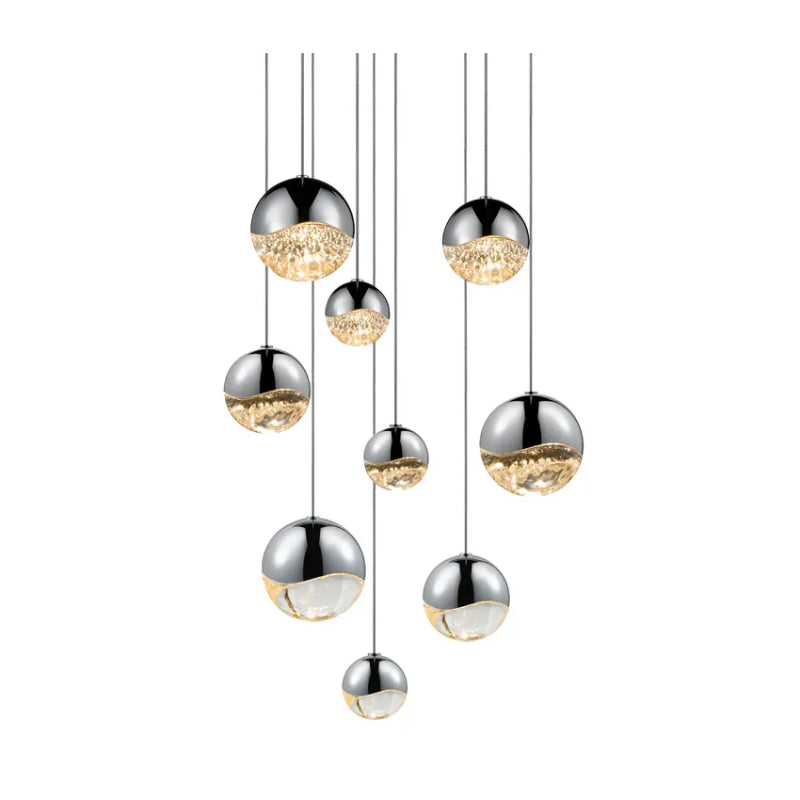 Sonneman 2916 Grapes 9-lt 14" LED Chandelier - Polished Chrome