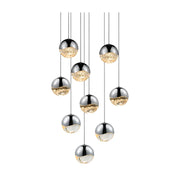 Sonneman 2916 Grapes 9-lt 13" LED Chandelier - Medium Polished Chrome