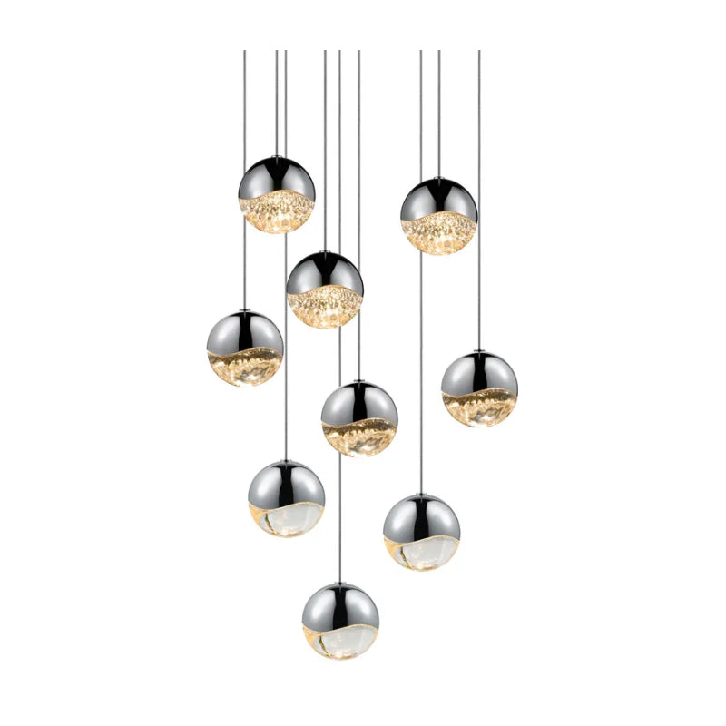 Sonneman 2916 Grapes 9-lt 13" LED Chandelier - Medium Polished Chrome