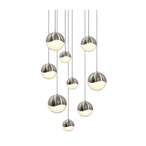 Sonneman 2916 Grapes 9-lt 14" LED Chandelier - Satin Nickel