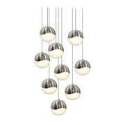 Sonneman 2916 Grapes 9-lt 14" LED Chandelier - Large Satin Nickel