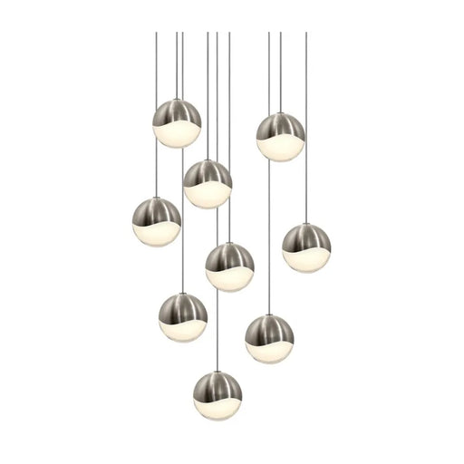 Sonneman 2916 Grapes 9-lt 13" LED Chandelier - Medium Satin Nickel