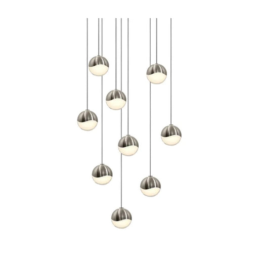 Sonneman 2916 Grapes 9-lt 13" LED Chandelier - Small Satin Nickel