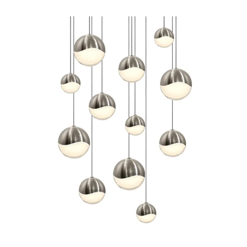 Sonneman 2917 Grapes 12-lt 17" LED Chandelier - Satin Nickel