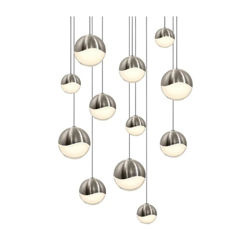 Sonneman 2917 Grapes 12-lt 17" LED Chandelier - Satin Nickel