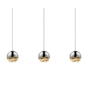 Sonneman 2920 Grapes 3-lt 38" LED Chandelier - Polished Nickel