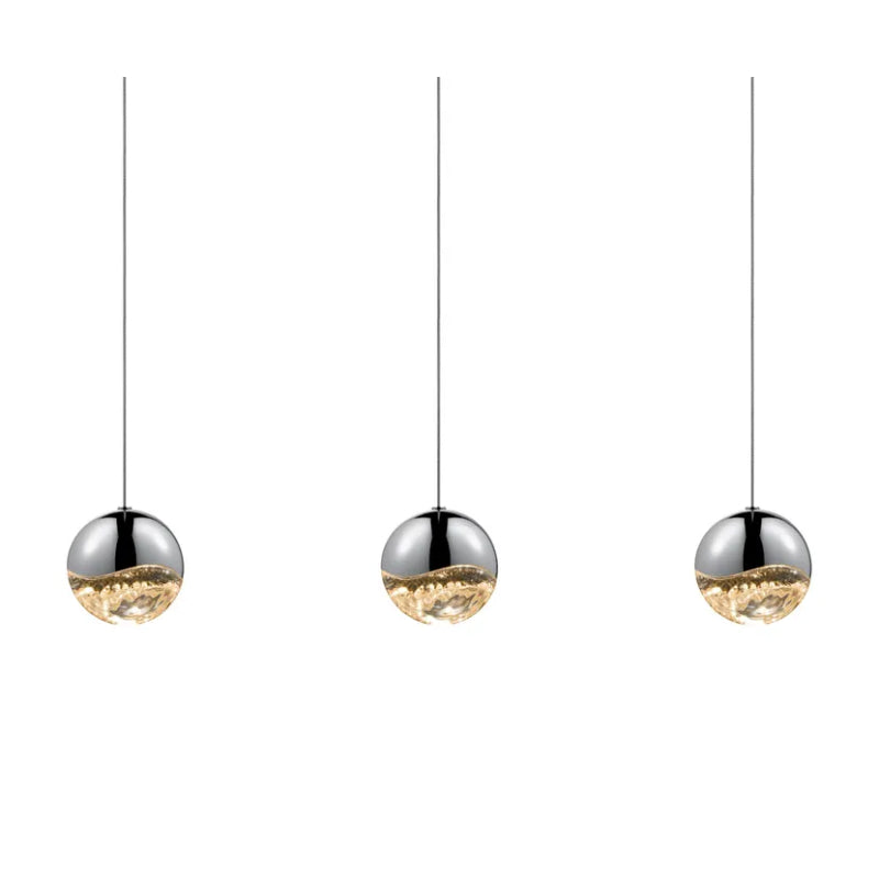 Sonneman 2920 Grapes 3-lt 38" LED Chandelier - Polished Nickel