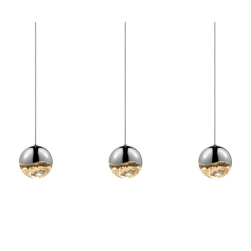 Sonneman 2920 Grapes 3-lt 38" LED Chandelier - Polished Nickel