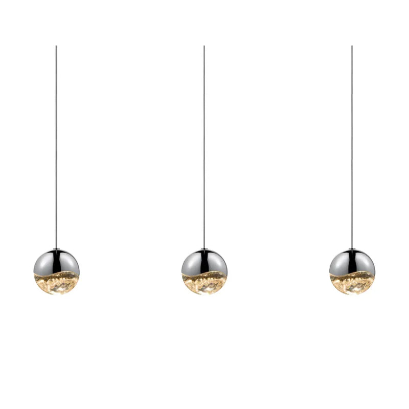 Sonneman 2920 Grapes 3-lt 37" LED Pendant Rectangle Canopy - Medium Polished Chrome