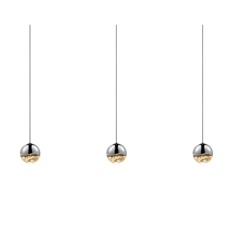 Sonneman 2920 Grapes 3-lt 37" LED Pendant Rectangle Canopy - Small Polished Chrome