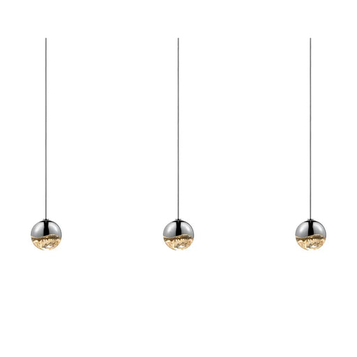 Sonneman 2920 Grapes 3-lt 37" LED Pendant Rectangle Canopy - Small Polished Chrome