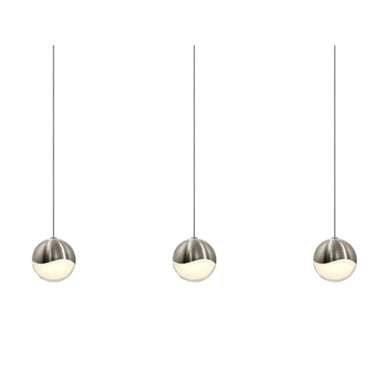 Sonneman 2920 Grapes 3-lt 37" LED Pendant Rectangle Canopy - Medium Satin Nickel