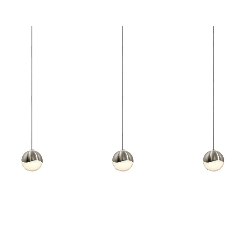 Sonneman 2920 Grapes 3-lt 37" LED Pendant Rectangle Canopy - Small Satin Nickel