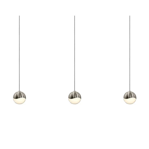 Sonneman 2920 Grapes 3-lt 37" LED Pendant Rectangle Canopy - Small Satin Nickel