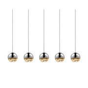 Sonneman 2921 Grapes 5-lt 37" LED Pendant - Medium Polished Chrome