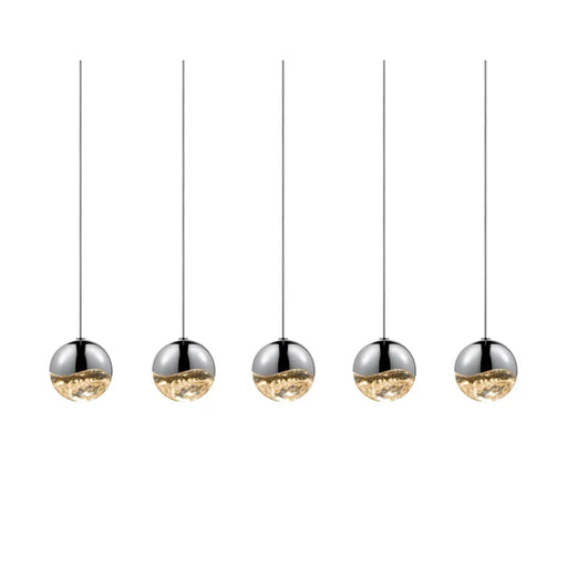 Sonneman 2921 Grapes 5-lt 37" LED Pendant - Medium Polished Chrome