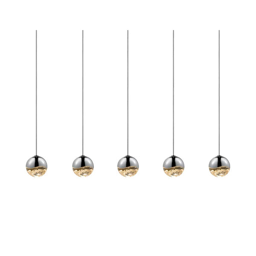 Sonneman 2921 Grapes 5-lt 37" LED Pendant - Small Polished Chrome