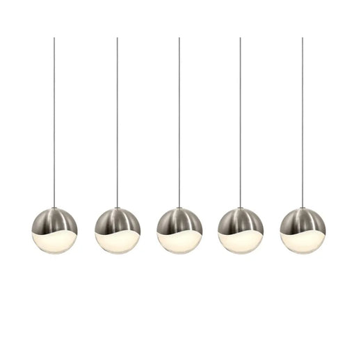 Sonneman 2921 Grapes 5-lt 38" LED Chandelier - Satin Nickel