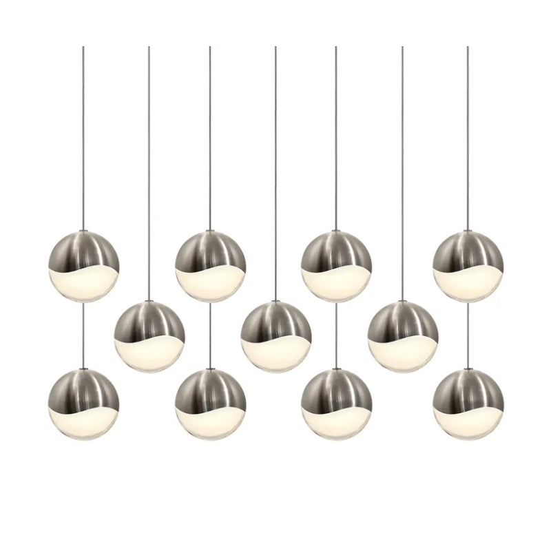 Sonneman 2922 Grapes 11-lt 38" LED Chandelier - Satin Nickel