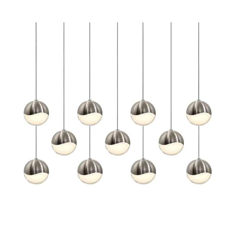 Sonneman 2922 Grapes 11-lt 37" LED Pendant - Medium Satin Nickel