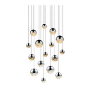 Sonneman 2923 Grapes 16-lt 24" LED Round Assorted Pendant - Polished Chrome