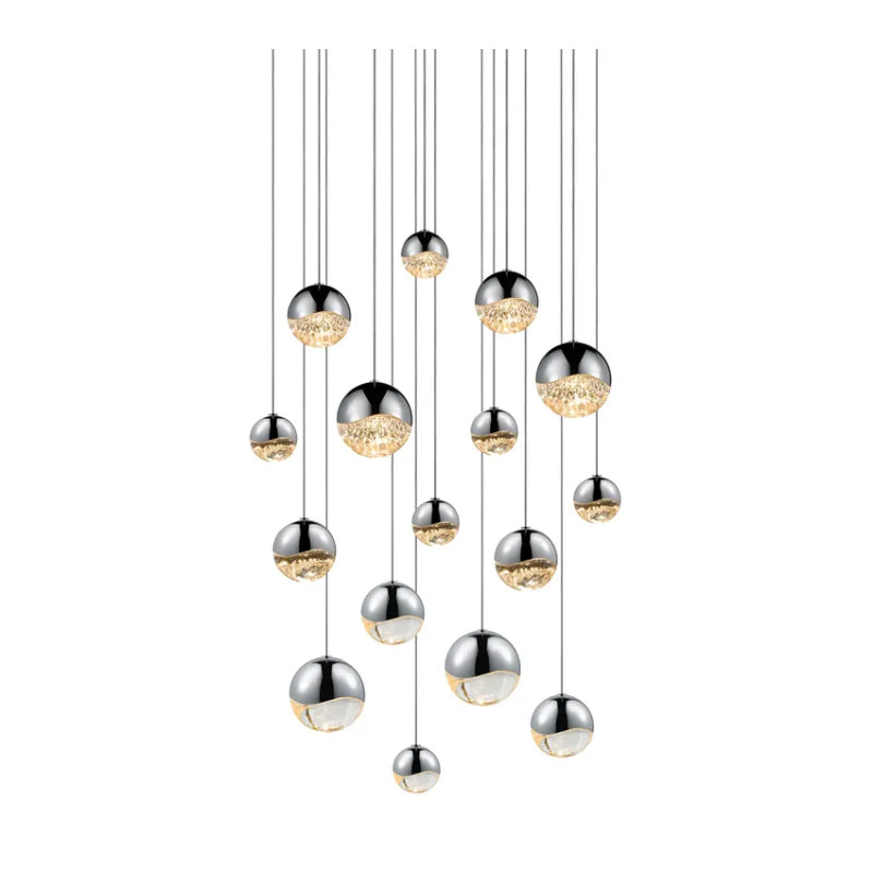 Sonneman 2923 Grapes 16-lt 24" LED Round Assorted Pendant - Polished Chrome
