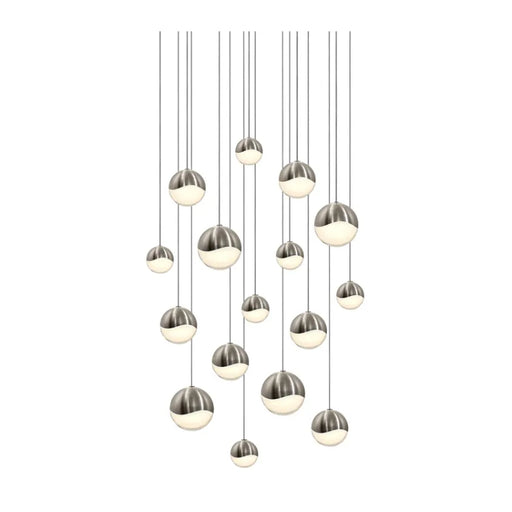 Sonneman 2923 Grapes 16-lt 24" LED Round Assorted Pendant - Satin Nickel