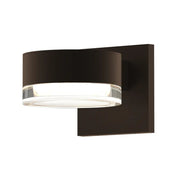 Sonneman 7300 Reals 5" Indoor/Outdoor Downlight LED Wall Sconce - Plate Cap / Cylinder Lens Textured Bronze/Clear Cylinder