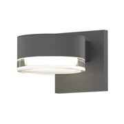 Sonneman 7300 Reals 5" Indoor/Outdoor Downlight LED Wall Sconce - Plate Cap / Cylinder Lens Textured Gray/Clear Cylinder
