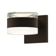 Sonneman 7302 Reals 5" Up/Down LED Wall Sconce - Clear Cylinder / White Cylinder Lens - Textured Bronze