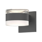 Sonneman 7302 Reals 5" Up/Down LED Wall Sconce - Clear Cylinder / White Cylinder Lens - Textured Gray