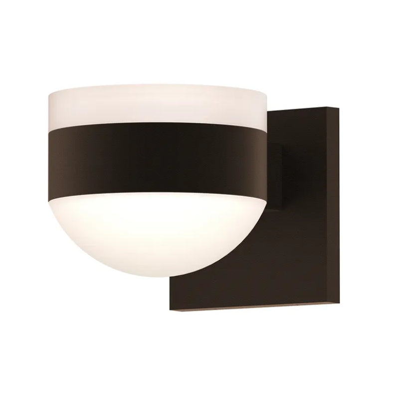 Sonneman 7302 Reals 5" Up/Down LED Wall Sconce - White Cylinder / Dome Lens - Textured Bronze