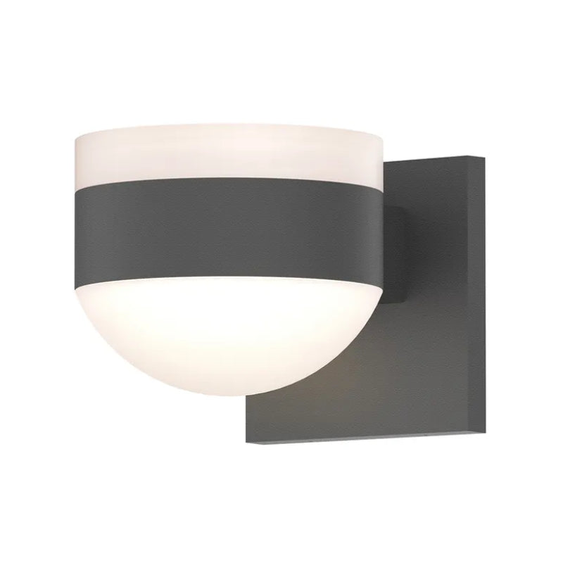 Sonneman 7302 Reals 5" Up/Down LED Wall Sconce - White Cylinder / Dome Lens - Textured Gray