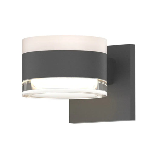Sonneman 7302 Reals 5" Up/Down LED Wall Sconce - White Cylinder / Clear Cylinder Lens Textured Gray