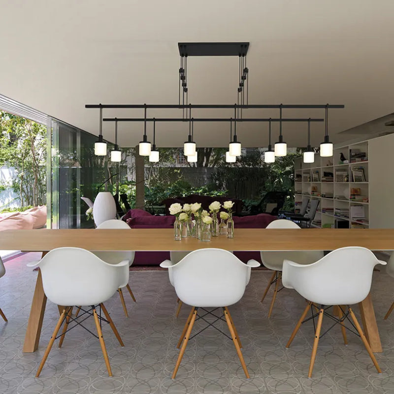 Sonneman S1G48K-JR180606 Suspenders 48" 2-Tier Tandem with Drum Luminaires Pendants