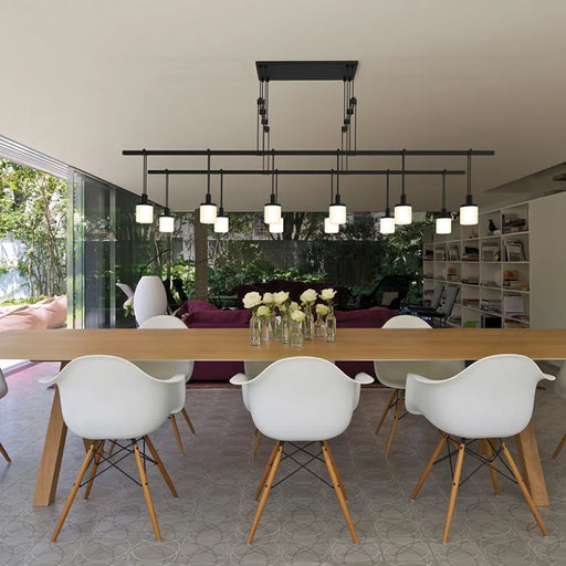 Sonneman S1G48K-JR180606 Suspenders 48" 2-Tier Tandem with Drum Luminaires Pendants