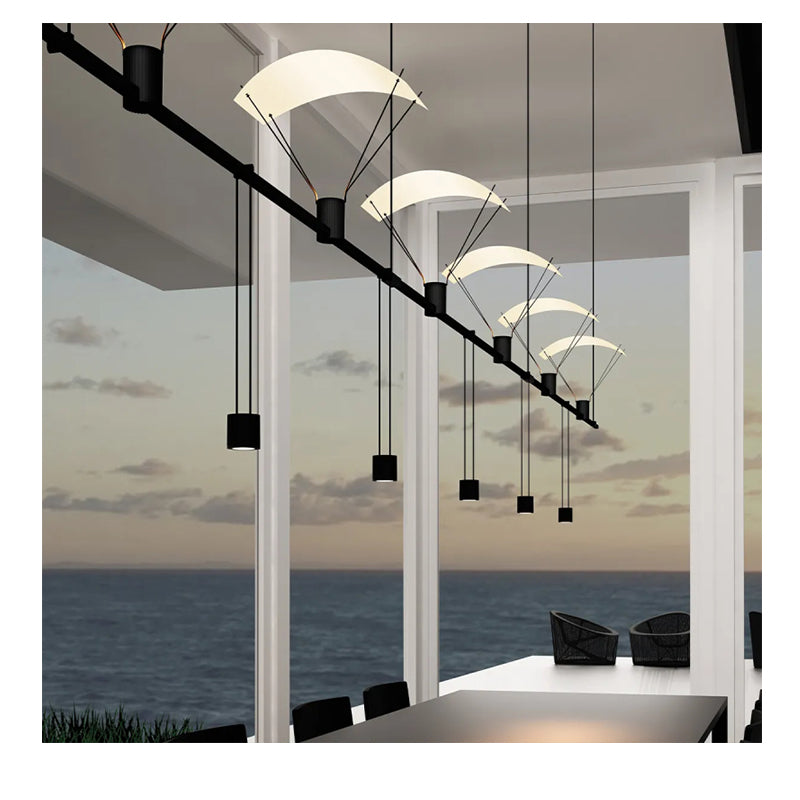 Sonneman SLS0161 Suspenders 110" 3-Bar In-Line Linear LED Lighting System - Bar-Mounted Single Cylinder/Parachute Reflector